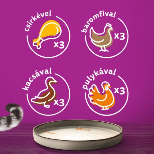 Whiskas Pure Delight Baromfi válogatás Aszpikban Alutasakos macskaeledel 12x85g