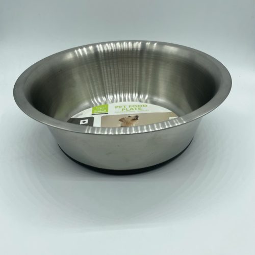 Itatótál / Etetőtál csúszásgátlóval -  fém színű 22cm/1500ml