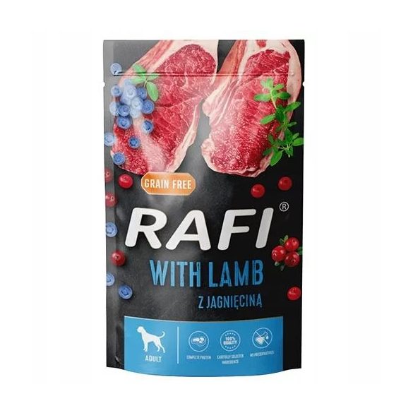 Rafi 500g Adult Pate Bárány Kék és Vörösáfonyával Kutyaalutasakos