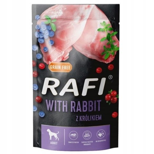 Rafi 500g Adult Pate Nyúl Kék és Vörösáfonyával Kutyaalutasakos