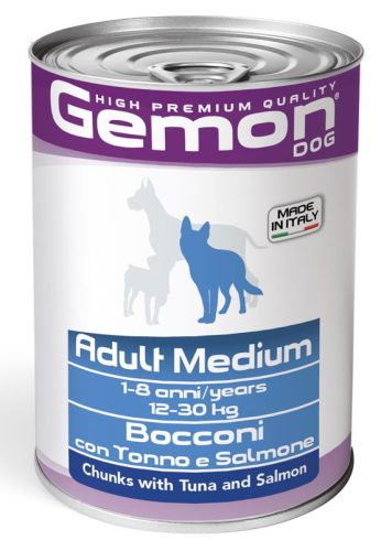 Gemon Dog Konzerv Medium Adult 415g Tonhallal és Lazaccal