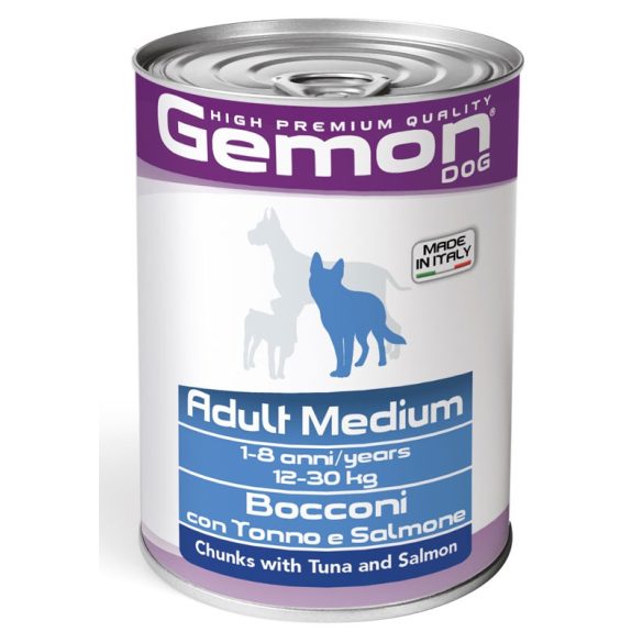 Gemon Dog Konzerv Medium Adult 415g Tonhallal és Lazaccal
