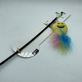   Játékpálca szmájlival és csengővel, macskáknak, pálca 45cm