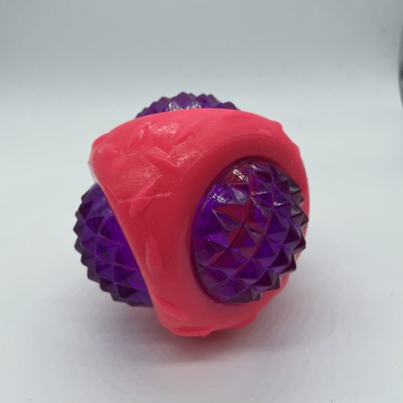 Labda lila, pink gumival, világítós, kb 8cm