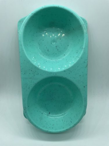 Dupla etetőtál - műanyag 28x16cm 2x250ml MENTA