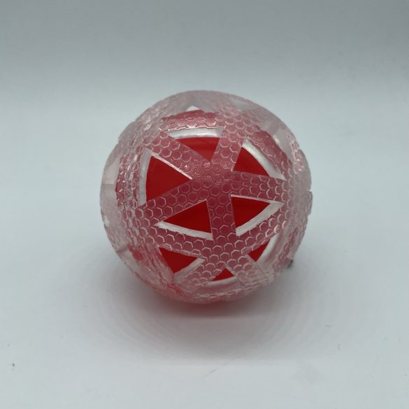 Sípolós labda - 7cm, háromszög-rácsos, PIROS