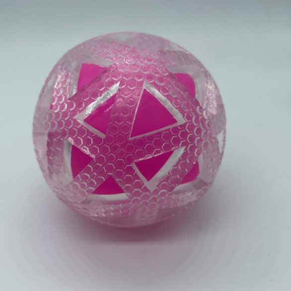 Sípolós labda - 7cm, háromszög-rácsos, PINK
