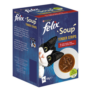 Félix Soup Strips Házias válogatás 6x48g