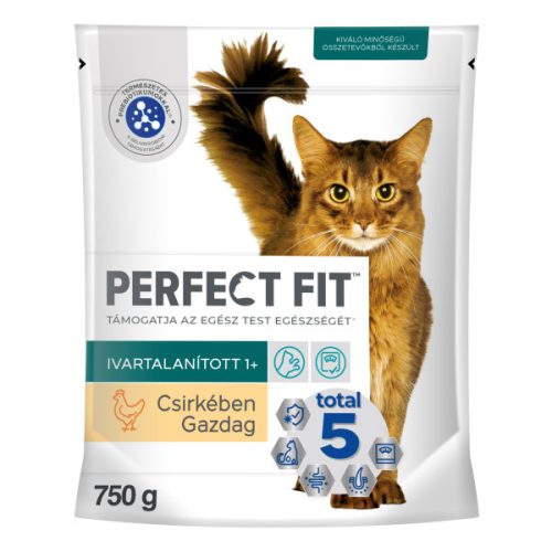 Perfect Fit 750g Steril száraz macskaeledel ivartalanított macskák számára csirkével