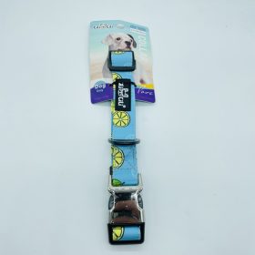   Nyakörv textil - fém/műanyag csattal - L - 2,5cm x 46-55cm - CITROMOS minta