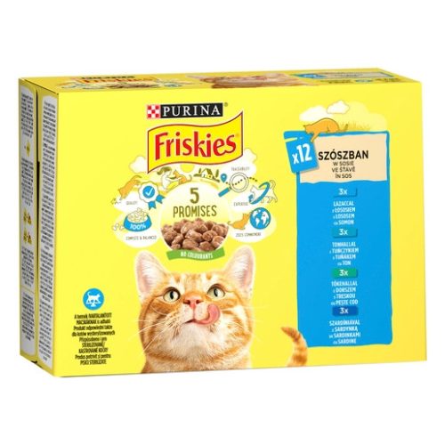 Friskies 12x85g Kék Lazac + Tonhal + Szardínia + Tőkehal  Alutasak 015