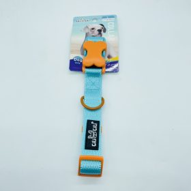   Nyakörv textil - sárga műanyag csont alakú csattal - L -  2,5cm x 46-55cm TÜRKIZ