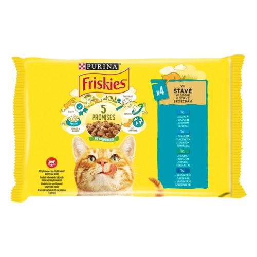 Friskies 4x85g Kék Lazac + Tonhal + Szardínia + Tőkehal  Alutasak