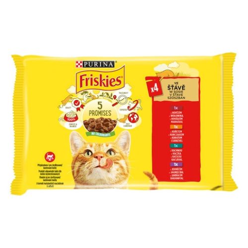 Friskies 4x85g Piros Csirke + Marha + Bárány + Kacsa  Alutasak