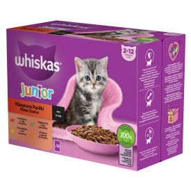 Whiskas Junior Klasszikus válogatás Mártásban Alutasakos macskaeledel 12x85g