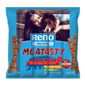   RENO MEATASTY marhás kolbászkák kutyák számára 55g  (5 db/csomag)