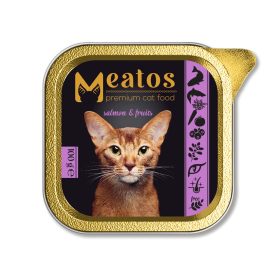   Meatos Alutálcás macskaeledel 100g Lazaccal és Gyümölcsökkel