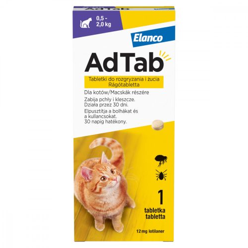 ADTAB rágótabletta MACSKÁKNAK 1db (0,5-2kg) 12mg