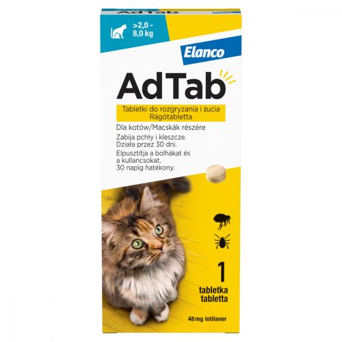 ADTAB rágótabletta MACSKÁKNAK 1db (2-8kg) 48mg