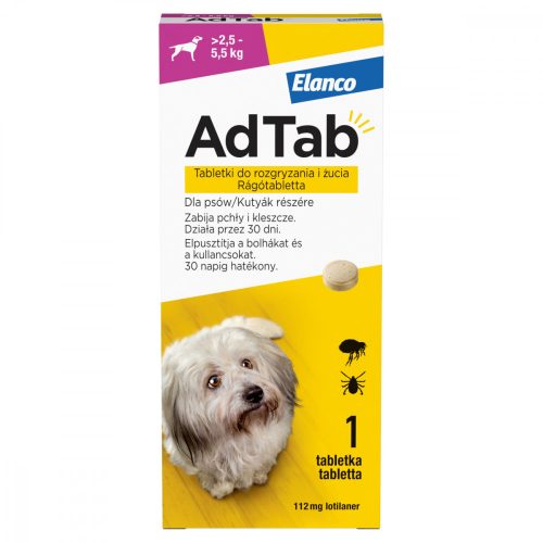 ADTAB rágótabletta kutyáknak 1db (2,5-5,5kg) 112mg