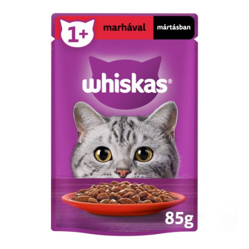 Whiskas 28x85g alutasakos macskaeledel marhahússal mártásban
