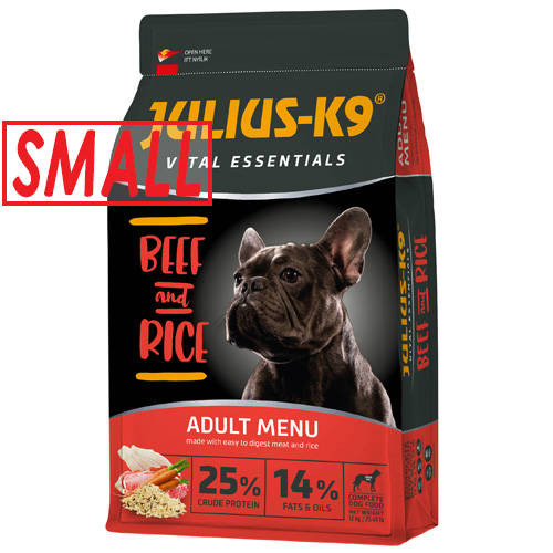 JULIUS-K9 HighPremium 12kg ADULT Vital Essentials Marha és Rizs SMALL