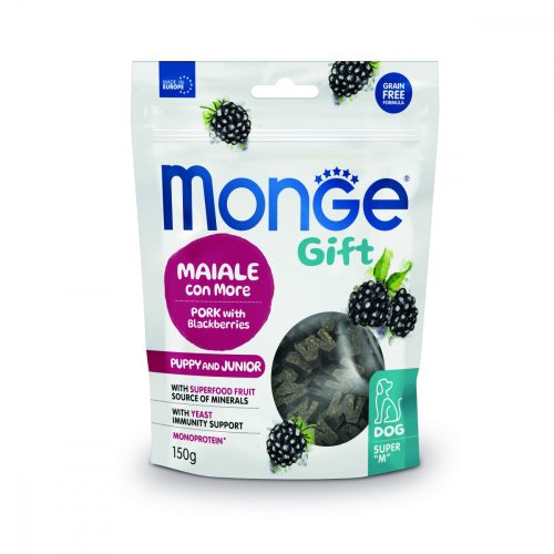 Monge Gift Puppy&Junior - Sertés és feketeribizli 150g kutya jutalomfalat jutalomfalat kutyáknak