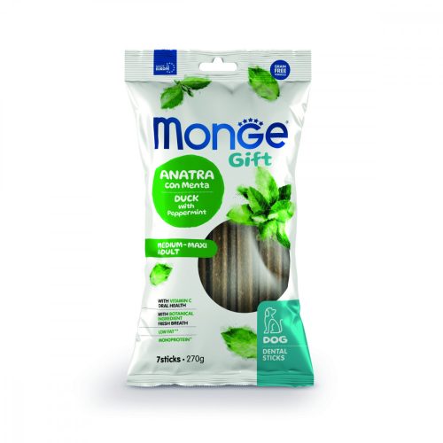 Monge Gift Medium-Maxi - Kacsa és borsmenta 270g jutalomfalat kutyáknak
