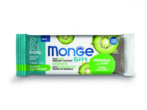 Monge Gift Puppy&Junior - Sertés és kiwi 100g jutalomfalat kutyáknak