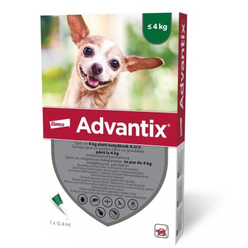 ADVANTIX Spot on 4kg alatti kutyáknak 4x0,4ml