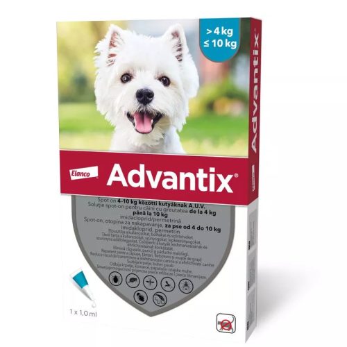 ADVANTIX Spot on 4-10kg közötti kutyáknak 4x1ml