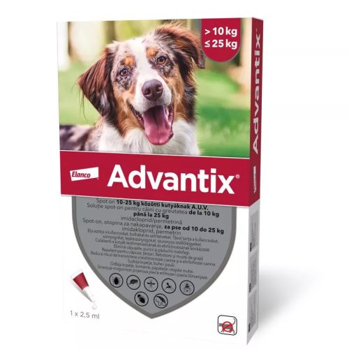 ADVANTIX Spot on 10-25kg közötti kutyáknak 4x2,5ml