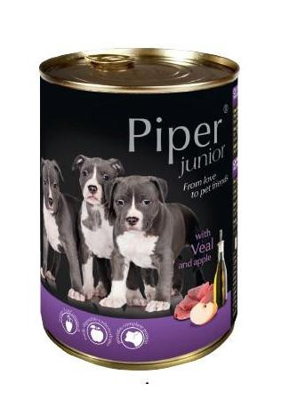 Piper 400g Junior Borjú és Alma 65% hústartalom Kutyakonzerv