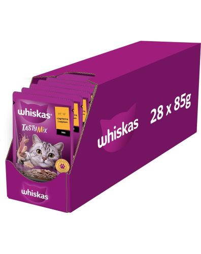 Whiskas 28x85g Tasty Mix Bárány és Pulyka alutasakos macskaeledel csirkehússal mártásban