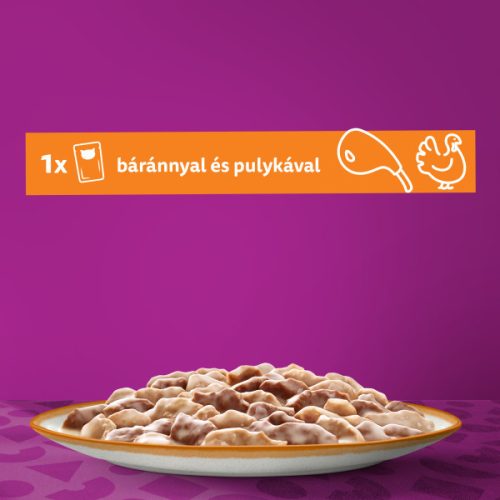 Whiskas 28x85g Tasty Mix Bárány és Pulyka alutasakos macskaeledel csirkehússal mártásban