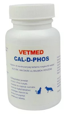 CAL-D-PHOS Fog- és csonterősítő vitamintabletta kutyáknak és macskáknak 75db