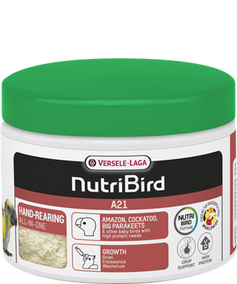 Versele Laga NutriBird A21 - kézzelnevelő eleség amazonoknak, kakaduknak, nagy papagájoknak - 21% fehérjével 250g