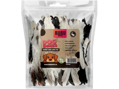 BUBU Pets Szárított nyúlfül 300g SZŐRÖS