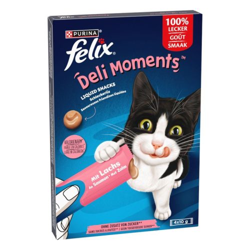 Félix Deli Moments Lazacos folyékony jutalomfalat macskáknak 4x10g