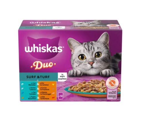 Whiskas DUO Surf&Turf Aszpikos Alutasakos macskaeledel 12x85g 