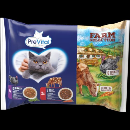 Prevital Marha + Pulyka szószban Alutasakos macskaeledel 4x85g