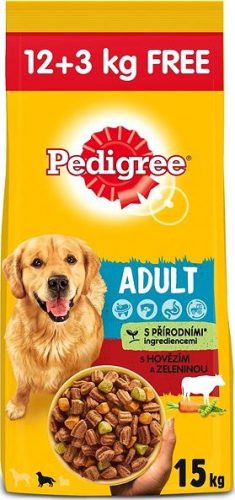 Pedigree 12+3 kg Adult Marhával Zöldséggel
