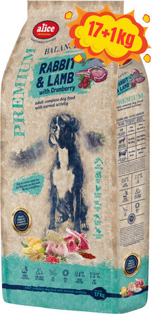 alicePROFESSIONAL 17+1kg Adult Balance Rabbit&Lamb&Cranberry száraztáp