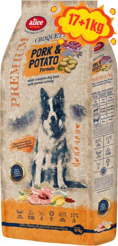 alicePROFESSIONAL 17+1kg Adult CROQUETTES Pork&Potato száraztáp