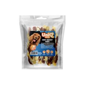 UniqPets Nyúlfül Marhahússal 500g 

