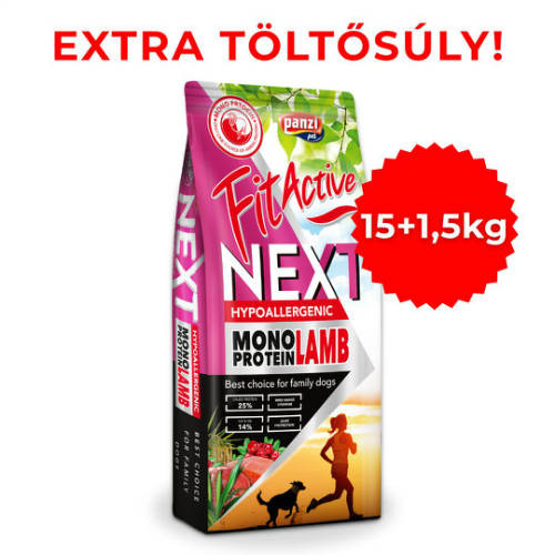 Panzi FitActive NEXT 15+1,5kg Hypoallergenic MONO Bárány-vörösáfonyával
