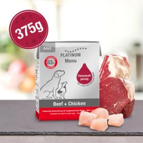 Platinum Menü Marha és Csirke 375g Nedves Kutyaeledel