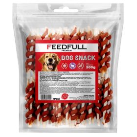   Feedfull Premium Bárányhússal Tekert Bőrpálca kutya jutalomfalat 500g (FP051)