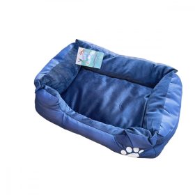   Kisállat fekhely belül plüss, kívül vízhatlan kb 50cmx40cm KÉK