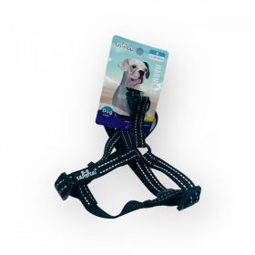   Hám - textil, fényvisszaverő csíkokkal - S - 1,5cm x 30-45cm FEKETE